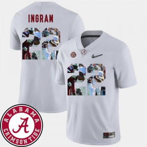 #22 Mark Ingram Alabama White Mens Jerseys Pictorial Fashion Football 875533-149