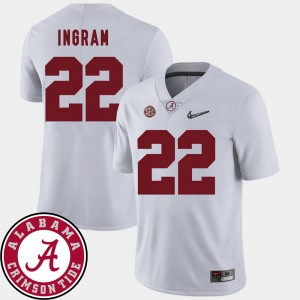 #22 Mark Ingram Bama White Men's Jersey College Football 2018 SEC Patch 419879-439