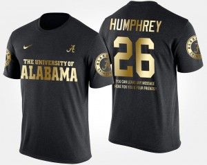 #26 Marlon Humphrey University of Alabama Black Men T-Shirt Gold Limited Short Sleeve With Message 424611-251