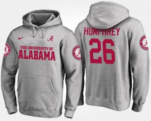 #26 Marlon Humphrey Alabama Gray Men's Hoodie Name and Number 2025 655074-871