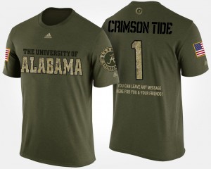#1 Bama Camo Mens T-Shirt Military No.1 Short Sleeve With Message 715364-993