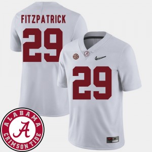 #29 Minkah Fitzpatrick Bama White Men's Jersey College Football 2018 SEC Patch 715409-196