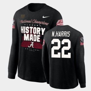 #22 Najee Harris Crimson Black Mens T-Shirt 2020 National Champions History Made Long Sleeve 269258-463