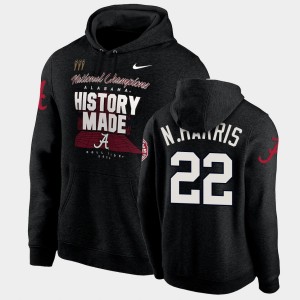 #22 Najee Harris University of Alabama Black Men Hoodie 2020 National Champions History Made Pullover 264902-900
