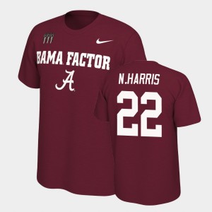 #22 Najee Harris Roll Tide Crimson Mens T-Shirt College Football Mantra 450035-834
