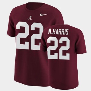 #22 Najee Harris Bama Crimson Men's T-Shirt College Football Name & Number 280280-617