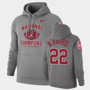 #22 Najee Harris Alabama Heathered Gray Mens Hoodie 2020 National Champions Retro Pullover 761007-973