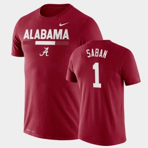 #1 Nick Saban Bama Crimson Men T-Shirt Team DNA Legend Performance 741204-967