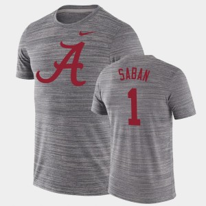 #1 Nick Saban Bama Charcoal Men T-Shirt GFX Velocity Velocity Performance 351794-311