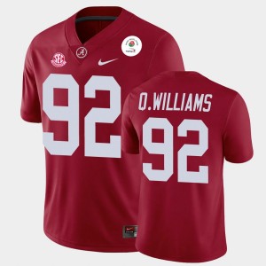 #92 Quinnen Williams Alabama Crimson Tide Crimson Men's Jersey 2021 Rose Bowl Champions 969283-885