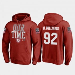 #92 Quinnen Williams Bama Crimson Mens Hoodie 2018 Orange Bowl Bound College Football Playoff Counter 611354-111