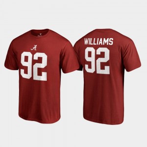 #92 Quinnen Williams Alabama Crimson Mens T-Shirt College Legends Name & Number 202592-850