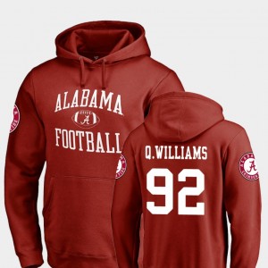 #92 Quinnen Williams University of Alabama Crimson Mens Hoodie Neutral Zone College Football 361409-463
