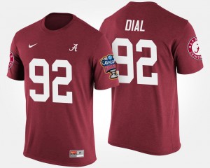 #92 Quinton Dial Alabama Crimson Men T-Shirt Bowl Game Sugar Bowl 169707-271