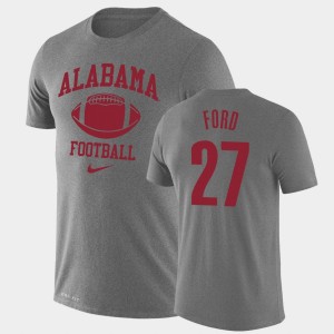 #27 Jerome Ford Crimson Heathered Gray Men's T-Shirt Retro Football Legend Performance 212915-192