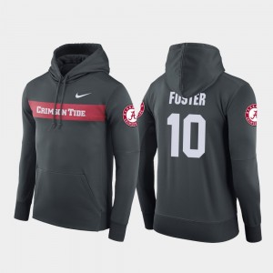 #10 Reuben Foster University of Alabama Anthracite Men Hoodie Sideline Seismic Football Performance 364676-175
