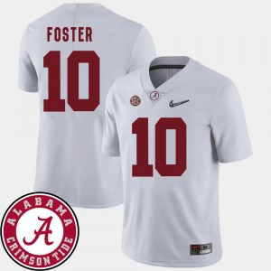 #10 Reuben Foster Bama White Mens Jerseys College Football 2018 SEC Patch 572375-280