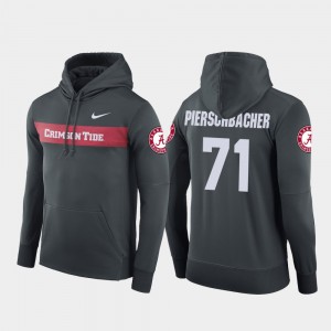 #71 Ross Pierschbacher Bama Anthracite Men Hoodie Sideline Seismic Football Performance 921400-645
