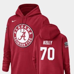 #70 Ryan Kelly University of Alabama Crimson Mens Hoodie Champ Drive Football Performance 497763-867