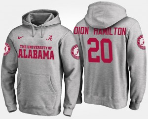 #20 Shaun Dion Hamilton Crimson Gray Men Hoodie Name and Number Official 307849-538