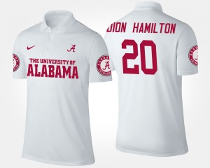 #20 Shaun Dion Hamilton University of Alabama White Men's Polo Name and Number 2025 943430-423