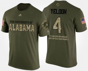 #4 T.J. Yeldon Alabama Crimson Tide Camo Mens T-Shirt Military Short Sleeve With Message 508644-643