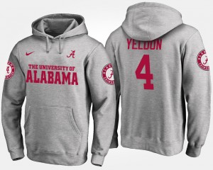 #4 T.J. Yeldon Alabama Crimson Tide Gray Men's Hoodie Name and Number Limited 333477-934
