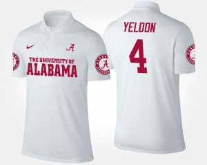 #4 T.J. Yeldon Bama White Mens Polo Name and Number 2025 386363-139