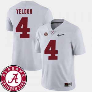 #4 T.J. Yeldon Alabama Crimson Tide White Men Jersey College Football 2018 SEC Patch 653718-734