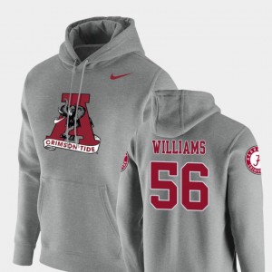#56 Tim Williams Crimson Heathered Gray Men Hoodie Vault Logo Club Pullover 354975-995