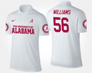 #56 Tim Williams The Tide White Mens Polo Name and Number University 362349-214