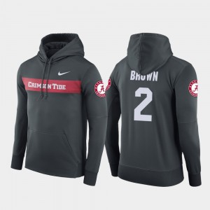 #2 Tony Brown Alabama Anthracite Men Hoodie Sideline Seismic Football Performance 618206-419