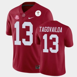 #13 Tua Tagovailoa University of Alabama Crimson Men's Jersey 2021 Rose Bowl Champions 338828-607