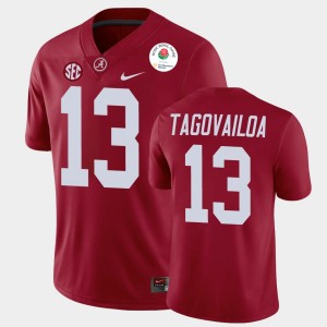 #13 Tua Tagovailoa The Tide Crimson Mens Jerseys 2021 Rose Bowl College Football 174221-409