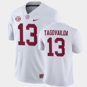 #13 Tua Tagovailoa University of Alabama White Mens Jersey College Football Away Game 618021-741