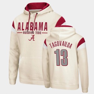 #13 Tua Tagovailoa The Tide Cream Mens Hoodie Fortress Pullover 113916-166