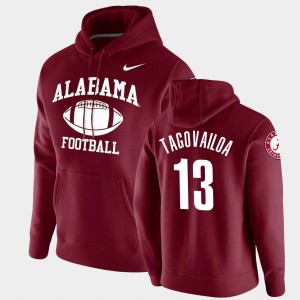 #13 Tua Tagovailoa Bama Crimson Men's Hoodie Retro Football Pullover 993651-174