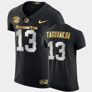 #13 Tua Tagovailoa Alabama Black Men Jersey Golden Edition 2020-21 Authentic 503219-812
