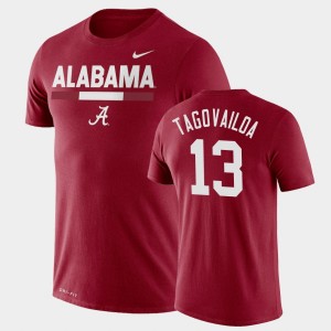 #13 Tua Tagovailoa The Tide Crimson Men's T-Shirt Team DNA Legend Performance 282546-300