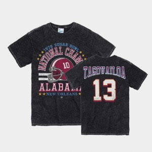 #13 Tua Tagovailoa Bama Black Mens T-Shirt Vintage Tubular 1979 Sugar Bowl 119259-480