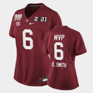 #6 DeVonta Smith Bama Crimson Women's Jerseys 3X CFP National Championship Special Edition 593838-276