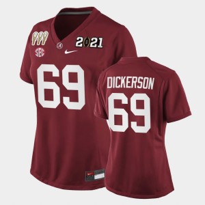 #69 Landon Dickerson Roll Tide Crimson Womens Jersey 3X CFP National Championship Special Edition 544221-248