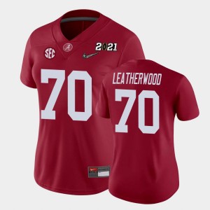 #70 Alex Leatherwood University of Alabama Crimson Women Jerseys 2021 National Championship College Football 626594-887