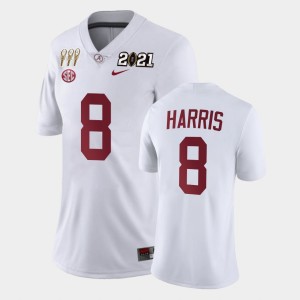 #8 Christian Harris Bama White Women's Jersey 3X CFP National Championship Limited 904642-138
