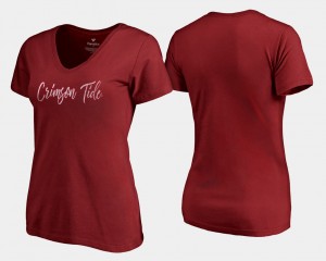 The Tide Crimson Women's T-Shirt Graceful V-Neck Fanatics Branded 719081-467