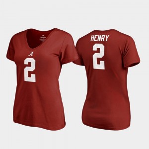 #2 Derrick Henry Crimson Crimson Women's T-Shirt College Legends V-Neck 766286-961