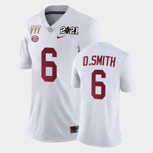 #6 DeVonta Smith Alabama White Women Jerseys 3X CFP National Championship Limited 761743-361