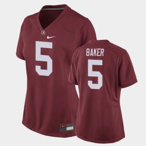 #5 Javon Baker Alabama Crimson Tide Crimson Women's Jersey Game Replica Football 369136-492