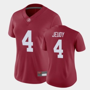 #4 Jerry Jeudy Roll Tide Crimson Women Jersey Game Player 623155-635