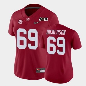 #69 Landon Dickerson The Tide Crimson Womens Jerseys 2021 National Championship College Football 570281-373
